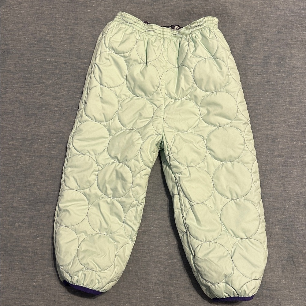 Patagonia REVERSIBLE SnowPants.Quilted Puff.Blue purple & icy blue/turquoise.EUC